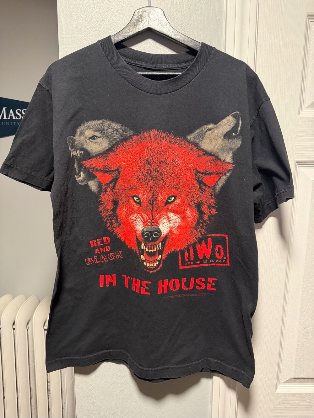 Vintage 1998 WCW NWO Wolfpack Red And Black In The House Shirt Size Men’s Large